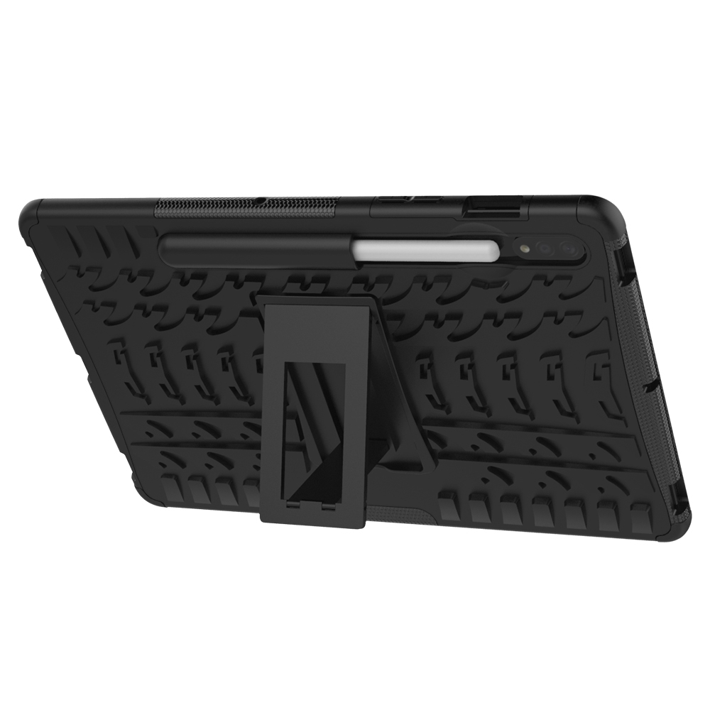 Protectores para Tablet  para Samsung  Galaxy Tab S7 (Sm-T870) funda reforzada con soporte Negro